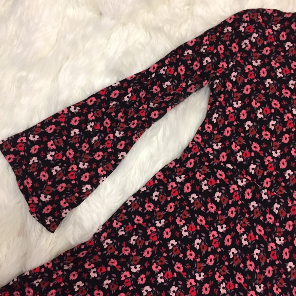 NWT Mock Neck Floral A-line Dress - Picture 4 of 8